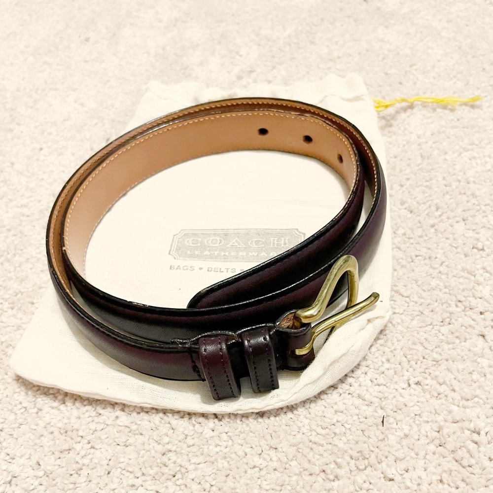 Vintage Coach Leather and Brass Belt size 30